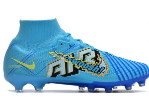 Chuteira de campo Nike Air Zoom Mercurial Superfly IX Elite azul cano longo