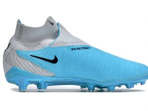 Chuteira Campo Infantil Nike Phantom GX Elite Ciano e Branca