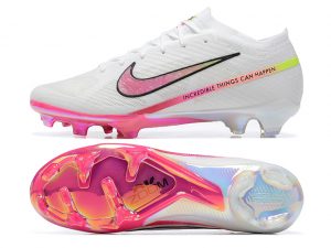 Chuteira Campo Infantil Nike Air Zoom Mercurial Superfly IX Elite Branca e Rosa