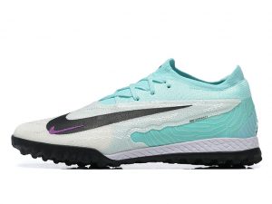 Chuteira Society Nike Phantom GX Elite Ciano e Branco