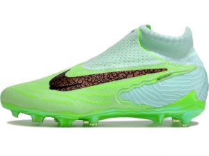 Chuteira Campo Infantil Nike Phantom GX Elite Verde Cano Alto