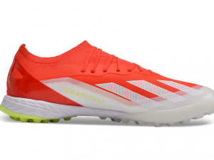 Chuteira Society Adidas x23crazyfast.1 Laranja e Branco